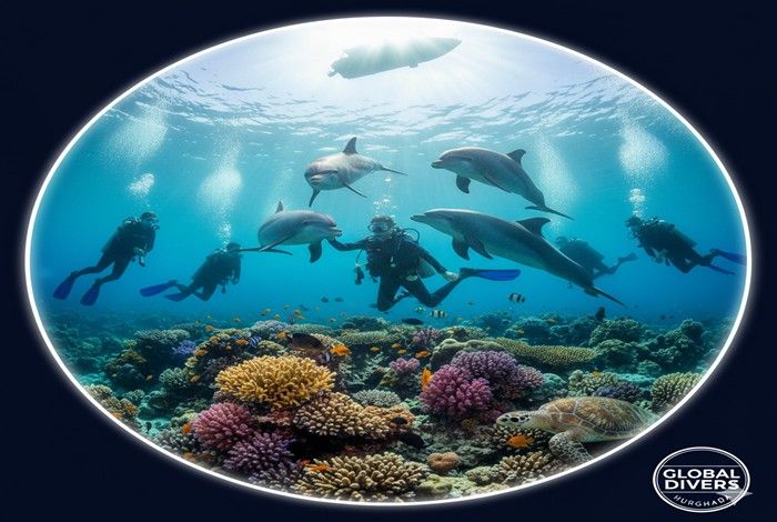 Dolphin reef dive site Hurghada